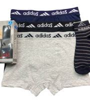 ADIDAS 3 Piece Cotton Boxer+1 Pair Socks Free